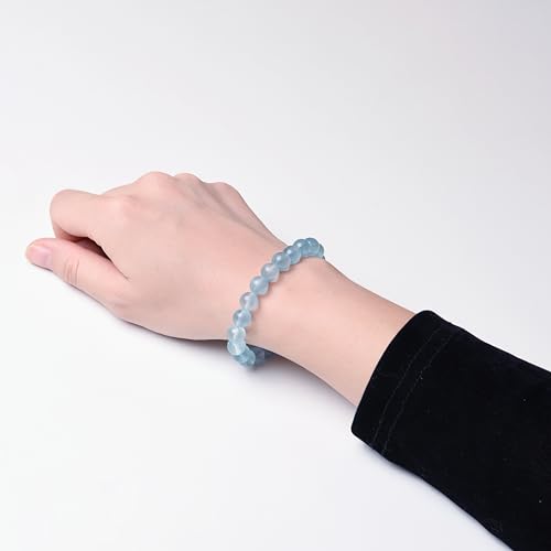 ILLUMINIA Natural AAA Grade Crystal Gemstone Beaded Bracelet | Healing Energy Charged Quartz Stone Bead | Stretch String Bracelet for Women Men Unisex