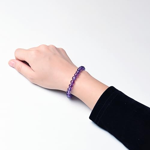 ILLUMINIA Natural AAA Grade Crystal Gemstone Beaded Bracelet | Healing Energy Charged Quartz Stone Bead | Stretch String Bracelet for Women Men Unisex