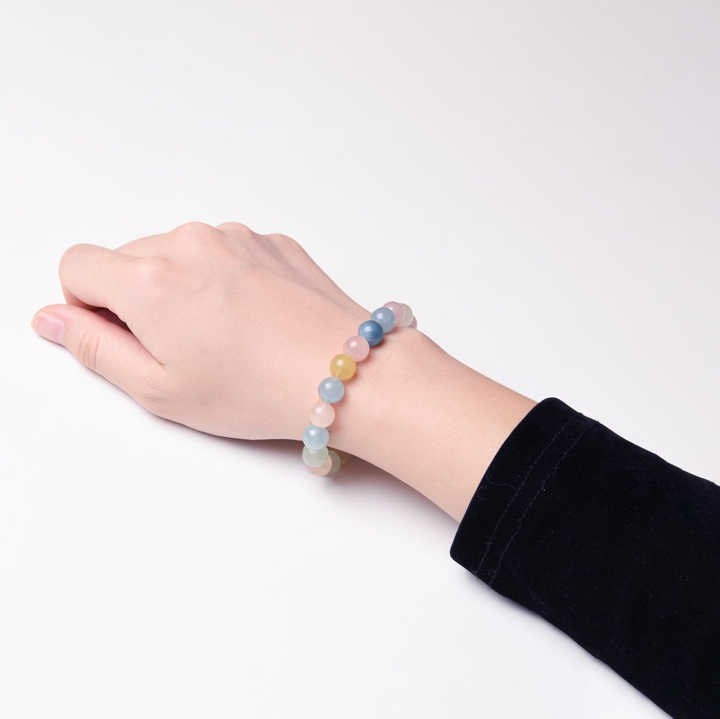 ILLUMINIA Natural AAA Grade Crystal Gemstone Beaded Bracelet | Healing Energy Charged Quartz Stone Bead | Stretch String Bracelet for Women Men Unisex