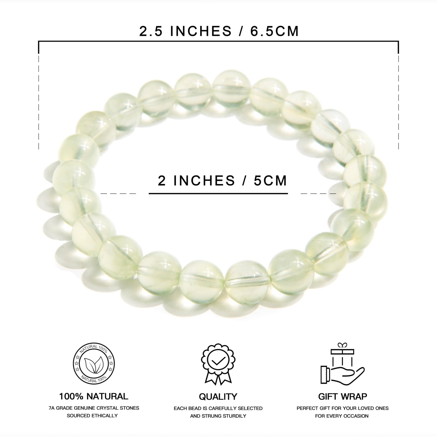 ILLUMINIA Natural AAA Grade Crystal Gemstone Beaded Bracelet | Healing Energy Charged Quartz Stone Bead | Stretch String Bracelet for Women Men Unisex
