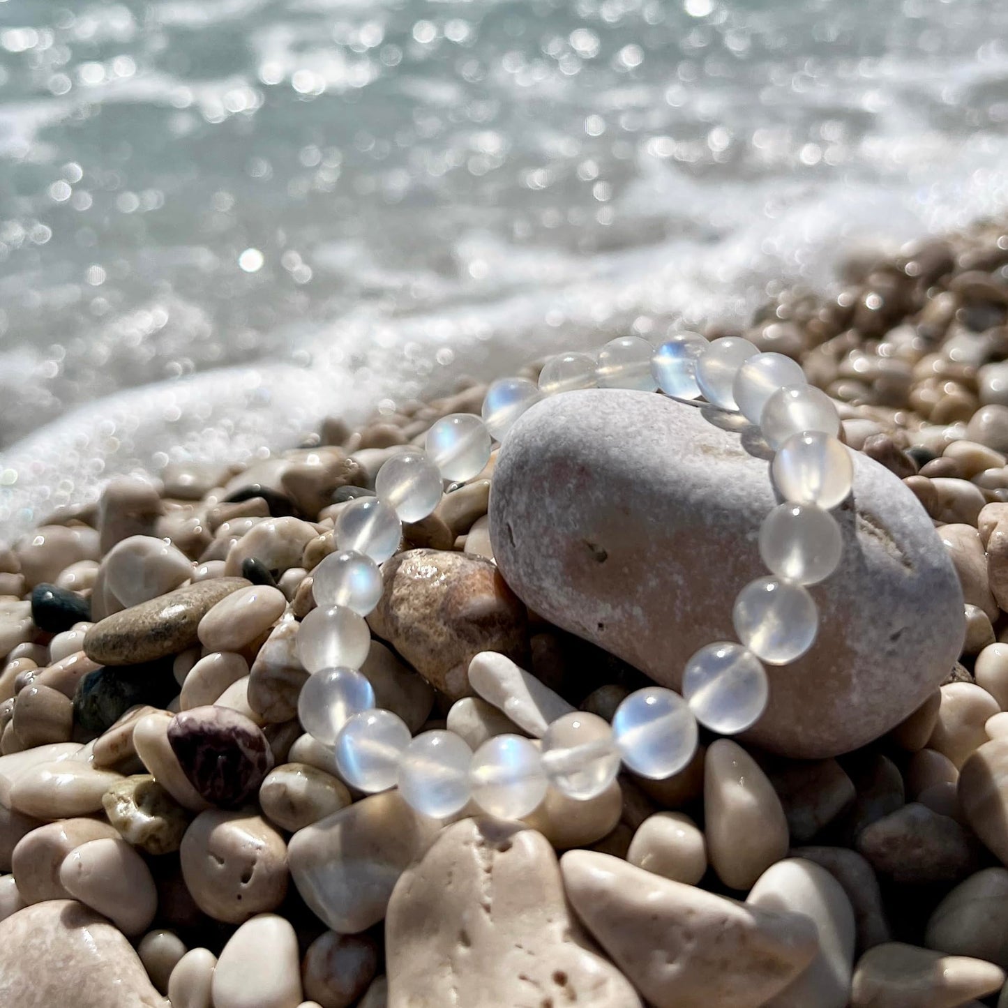 ILLUMINIA Natural AAA Grade Crystal Gemstone Beaded Bracelet | Healing Energy Charged Quartz Stone Bead | Stretch String Bracelet for Women Men Unisex