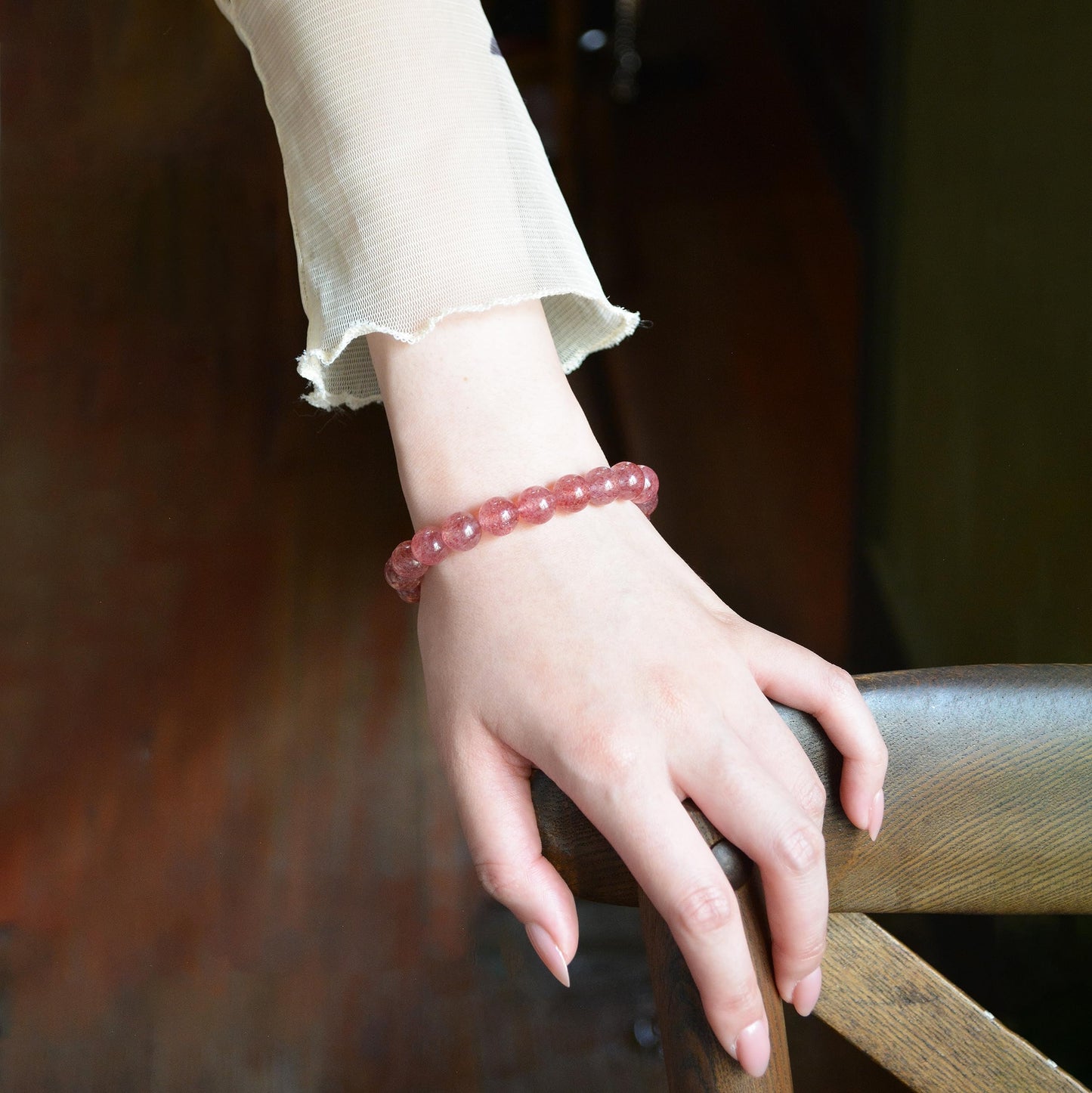 ILLUMINIA Natural AAA Grade Crystal Gemstone Beaded Bracelet | Healing Energy Charged Quartz Stone Bead | Stretch String Bracelet for Women Men Unisex